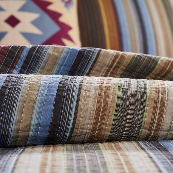 Greenland Home Durango 100% Cotton Reversible Quilt Set, 5-Pc Full/Queen, Earth - Picture 6 of 13